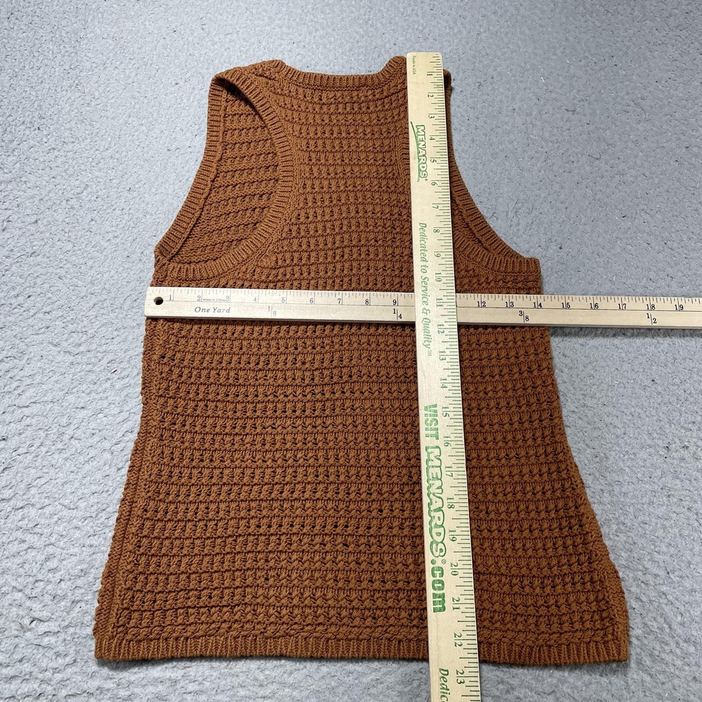 Madewell Sweater Vest Womens Small Brown Textured Knit Sleeveless Tank Top - Picture 3 of 6